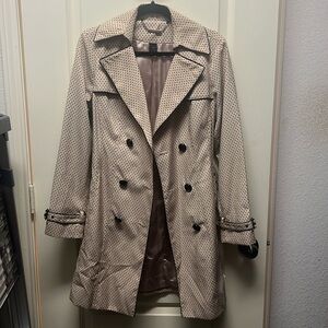 White House Black Market Polka Dotted Trench Coat